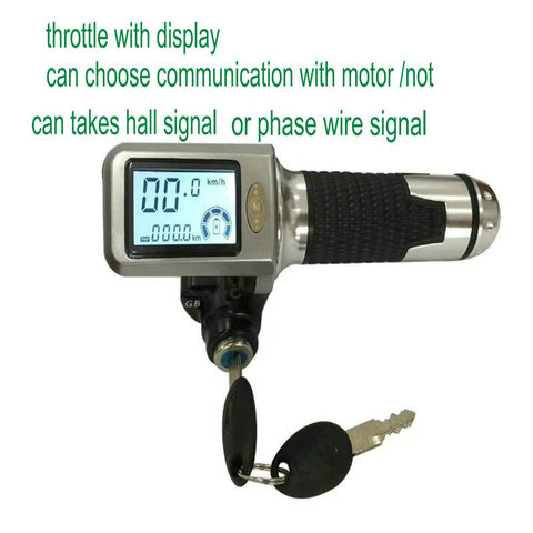 twist throttle 36v48v with lcd digital display accelerator rolling handlebar grips for electric bike scooter tricycle ATV parts ► Photo 1/1