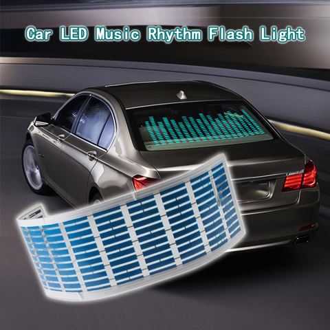 Car Light LED Music Rhythm Flash Light Sound Activated Sensor Equalizer Rear Windshield Sticker Neon Lamp For Car Accessories ► Photo 1/6