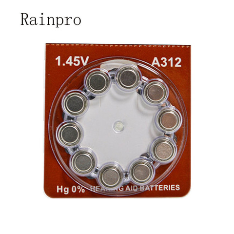 Rainpro 50PCS/LOT A312 PR41 1.45V Hearing Aid Battery 312 Zinc Air button cell. ► Photo 1/1