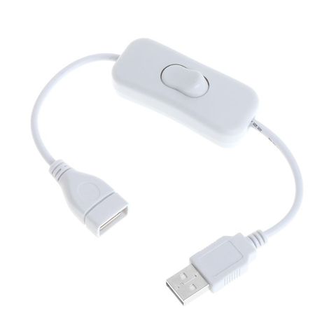 1 PC USB cable New 28cm USB 2.0 A Male to A Female Extension Extender White Cable With Switch ON OFF Cable ► Photo 1/6
