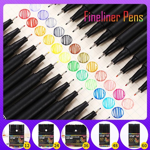 12/24/36/48/60 pcs Colorful Neutral Marker Pen Fineliner Pens For School Office Gel Pen Set Kawaii Ink Pen Art Supplies 04031 ► Photo 1/6