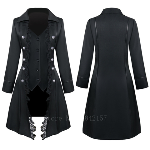 Woman Renaissance Medieval Tuxedo Vintage Noble Palace Lace Up Jacket Steampunk Halloween Costume Carnival Cosplay Waistcoat ► Photo 1/6