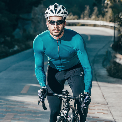 Santic Men Cycling Jersey Long Sleeves Fit Comfortable Sun-protective Road Bike Tops MTB  Jersey  Jerseys Asian Size WM8C01100 ► Photo 1/6