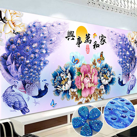 DIY New Crafts Diamond Embroidery Full Diamond Mural  special shaped Diamond Painting for Decoration landscape Peacocks Flowers ► Photo 1/3