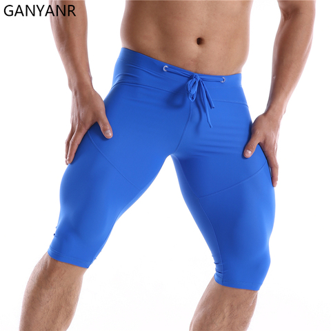 GANYANR Running Tights Men Compression Leggings Gym Sportswear Sexy Basketball Yoga Skins Sport Shorts Training Jogging Athletic ► Photo 1/6