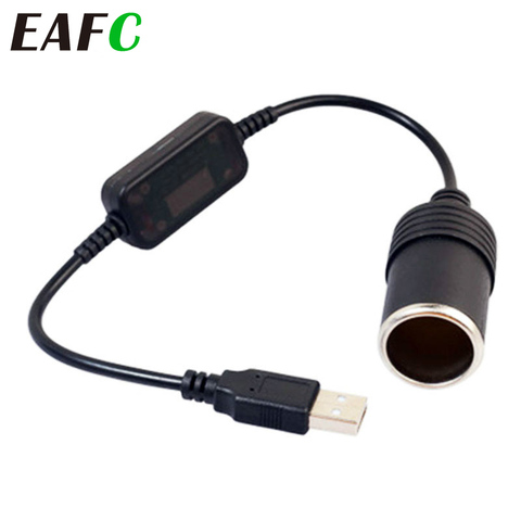 New 5V 2A USB Male to 12V Car Cigarette Lighter Socket Converter Cable Adapter for DVR Car-charger Electronics Auto Accessories ► Photo 1/5