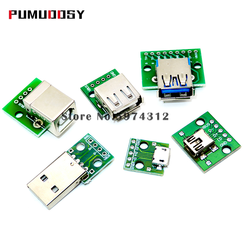 Type A DIP Female USB To 2.54MM PCB Breakout Board Adapter Converter. 