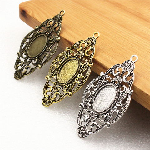 Fit 18x25mm Oval cabochons  Vintage Glass cameos Frame Settings Bezel Tray For DIY Necklace Making accessory 5pcs/lot K05426 ► Photo 1/6