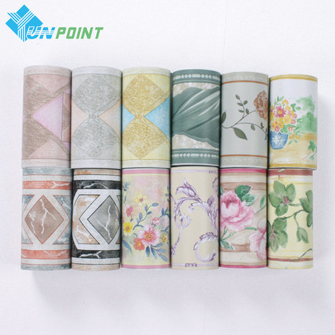 PVC Self-adhesive Border Stickers Kid Room Bedroom Waistline Wall Sticker Waterproof Kitchen Bathroom Skirting Wallpaper Borders ► Photo 1/6