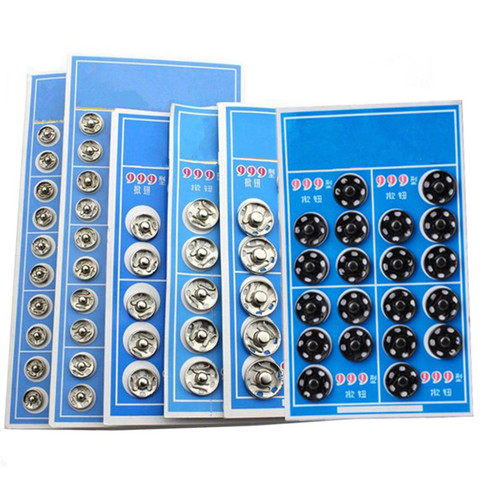 Sewing Accessories Snap Buttons Black Silver Metal Fasteners Press Button 8.5/10/12/16mm Iron Stud Plating Round Button  5BB5967 ► Photo 1/6