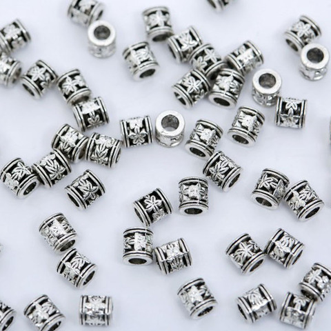 100pcs Antique Tibetan Silver Spacer Metal Beads For Jewelry Making Diy Bracelet Acessories Needlework Supplies 6mm ► Photo 1/6