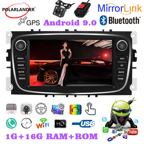 7 Inch 2 Din Capacitive Touch Car Radio GPS WiFi Android Rear dual USB  iOS Airplay  For Ford/Focus/S-Max/Mondeo 9/GalaxyC-Max ► Photo 1/6