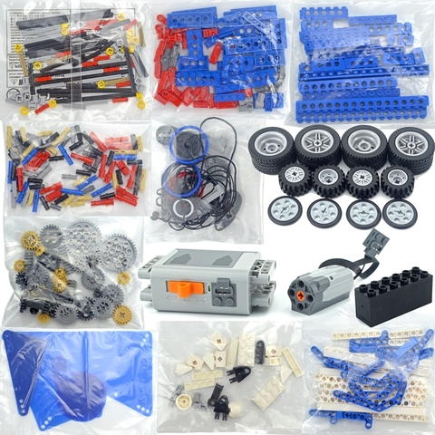 Moc Technic Wheel Gear Parts Set Technology DIY Building Blocks Bricks Accessories Educational power function 9686 Set for kids ► Photo 1/6