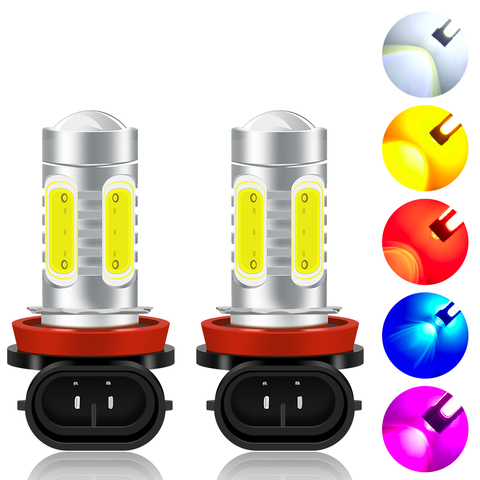 2PCS H8 H11 LED Fog Light Bulb HB4 9006 HB3 9005 H1 H3 H7 H4 H16 Fog light DRL 2000LM 12V-24V 6000k White/Amber Yellow ice blue ► Photo 1/6