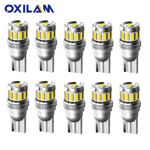 10Pcs No Error T10 LED Lamp 194 168 W5W LED Bulb for Car Parking Light Side Dome Interior License Plate Signal Lamp 12V White ► Photo 1/6