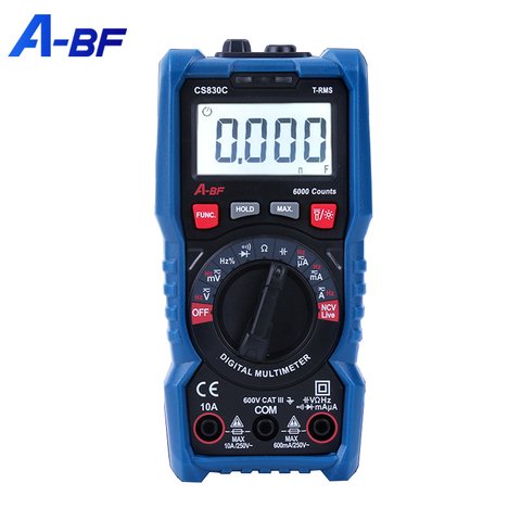 A-BF Portable Multimeter AC DC True RMS Intelligent Small Voltage Current Meter NCV Manual Range Auto Range Multimetro Backlight ► Photo 1/6