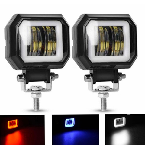 Yait 2pcs LED Work Light With Halo Ring Led Car Spot Light for Road 4WD ATV UTV UAZ UTE Motorbike Boat 3inch Led Work Light Bar ► Photo 1/6