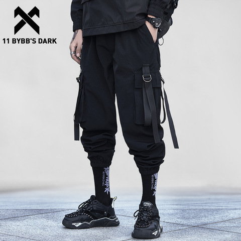 11 BYBB'S DARK Hip Hop Tactical Pants Men 2022 Elastic Waist Ribbon Harem Sweatpants Streetwear Oversize Casual Joggers Trousers ► Photo 1/6