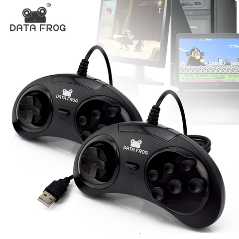 Data Frog 6 Buttons Controller for PC USB Gamepad Control for SEGA 16 Bit MD Games on Computer/MAC USB Gaming Joystick ► Photo 1/6