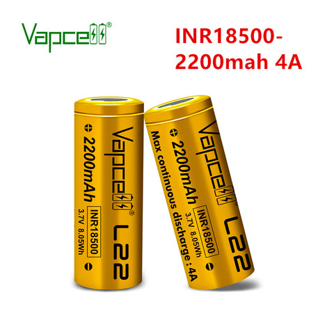 Vapcell Original 18500 2200mah 4A 3 .7 v rechargeable lithium battery for flashlight power tool batteries Free shipping ► Photo 1/6