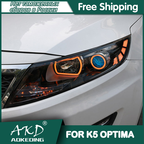 For Car KIA K5 Optima Headlights 2011-2014 DRL Day Running Light LED Bi Xenon Bulb Fog Lights Car Accessory K5 RIO Head Lamp ► Photo 1/5