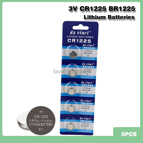 5pcs 3v Volt Lithium CR1225 Battery LM1225 BR1225 ECR1225 KCR1225 Watch Toys Calculators Button Coin Cells Battery ► Photo 1/6