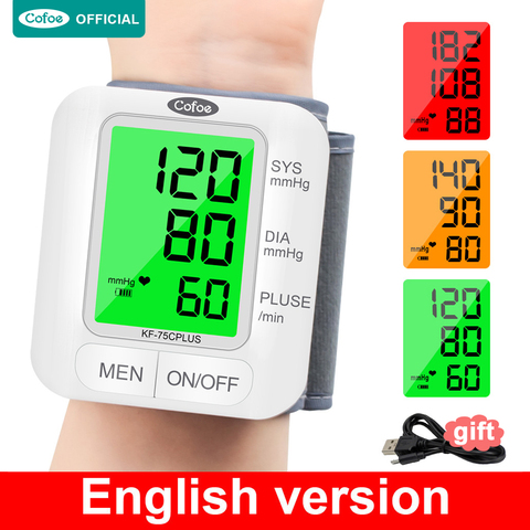 Cofoe wrist sphygmomanometer upgrade automatic sphygmomanometer voice three-color backlight heart rate and pulse health care ► Photo 1/6