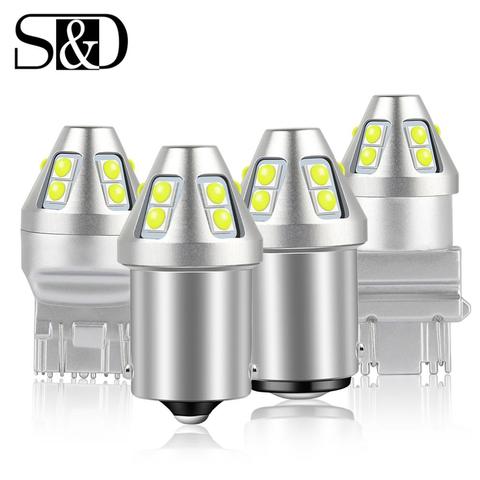 1pc 1156 3157 P27W T20 LED Lamps W21/5W 7443 W21W 7440 PY21W P21W led BAY15D BA15S BAU15S Led Car LED Bulb P21/5W Turn Signal ► Photo 1/6