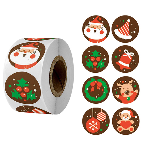 500pcs Merry Christmas Stickers Christmas Tree Elk Candy Bag Sealing Sticker Christmas Gifts Box Labels Decorations New Year ► Photo 1/6