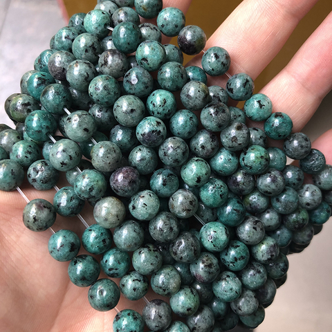 Free Shipping Natural Stone African Turquoises Stone Round Loose Beads 6 8 10 12mm DIY Charms Bracelet Beads For Jewelry Making ► Photo 1/6