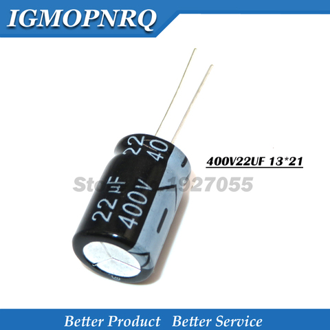 10PCS 400V22UF 13*20mm 22UF 400V 13x20 22uf 400v 13*20 Aluminum electrolytic capacitor new ► Photo 1/1