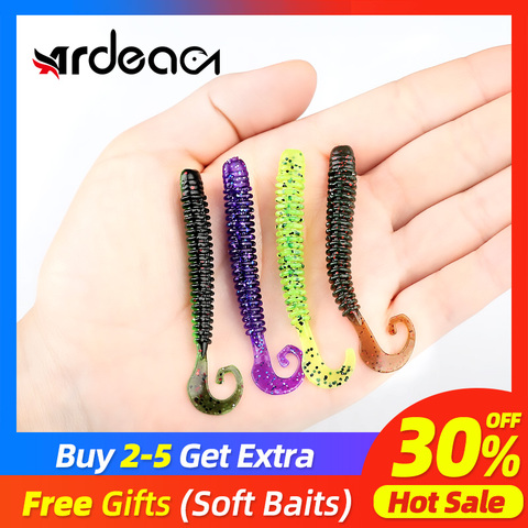 ARDEA Soft Silicone Fishing Lure Shiner Wobbler Plastic Worm Attractive Shrimp Odor Salt Swivel Bblack Bass Tackle Grub ► Photo 1/6