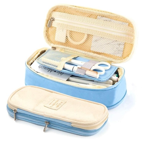 Angoo [C-Block] Pocket Pen Pencil Case, Fold Stationery Items Storage Bag, Organizer for Cosmetic Travel Student School F449 ► Photo 1/6