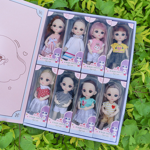 8 Pieces / set Of 16Cm Girl Doll 1/12 BJD Mini 13 Joint Movable Doll Exquisite Box Packaging DIY Fashion Dress Up Birthday Gift ► Photo 1/6