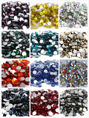 ss2~ss12 AAAAA Top Quality Crystal Non Hotfix Rhinestone Super Bright Glass Strass 3D Nail Art Decoration DIY Dress Clothing ► Photo 1/6
