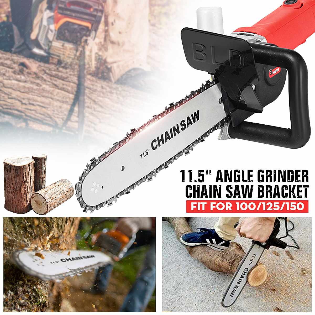 Upgrade 11.5inch Electric Chainsaw Bracket Adjustable Universal M10/M14/M16 Chain Saw Part Angle Grinder Into Chain Saw ► Photo 1/6