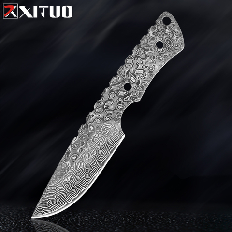 XITUO Handmade DIY Knife Blank Damascus Steel knife Sharp Blade Outoodr Survival Pocket Knife For Hunting Camping Outdoor Tools ► Photo 1/6