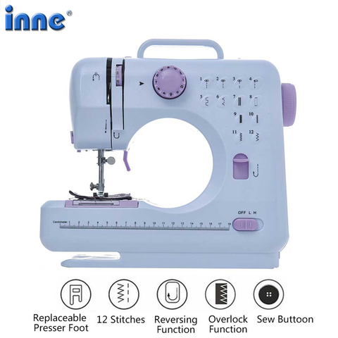 Inne Portable Sewing Machine Mini Electric Household Crafting Mending Overlock 12 Stitches with Presser Foot Pedal Beginners ► Photo 1/6