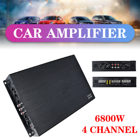 DC 12V 6800W Max 4 Channels Car Sound Amplifiers Class A/B Home Subwoofer Audio Stereo Bass Speaker Automotive Audio Amplifiers ► Photo 1/1