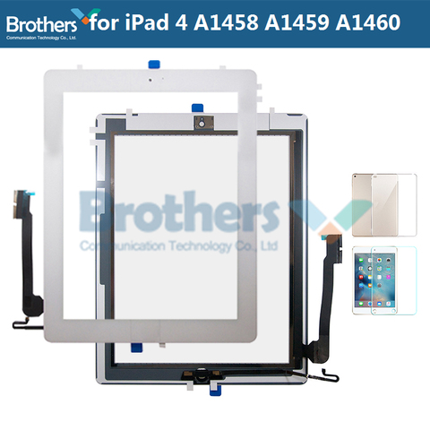 Tablet T Panel For iPad 4 A1458 A1459 A1460 Digitizer Glass Sensor Assembly with Home Button For iPad 4 Screen Replecement ► Photo 1/6