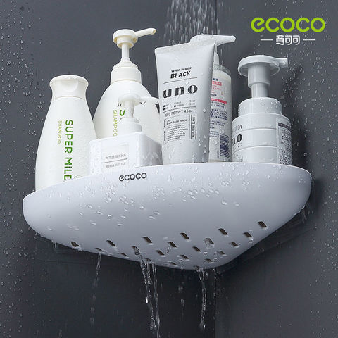 ECOCO Bathroom Storage Shelf Shower Snap Up Corner Shelf Shampoo Holder Basket Shelf Wall Shelves for Shelving Kitchen ► Photo 1/6