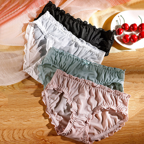 Underwear Women Mesh Women's Underwear Lace Breathable Antibacterial Sexy Briefs Transparent Ladies Panties Women UW45 ► Photo 1/6