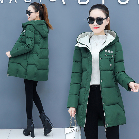 Winter down cotton jacket womens parkas 2022 new Thicken warm coat student Hooded tops Plus size female Fur collar parkas N239 ► Photo 1/6