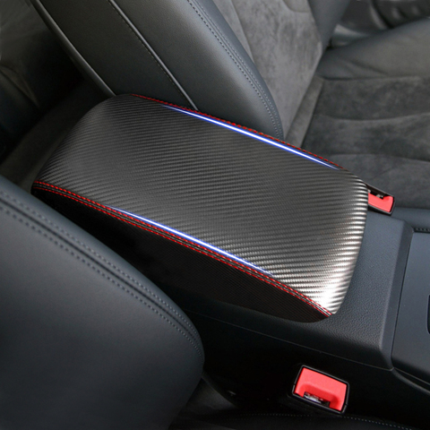 Car Interior Carbon Style Microfiber Leather Center Armrest Cover Sticker Trim For Honda Civic 9th Gen 2012 2013 2014 2015 ► Photo 1/6
