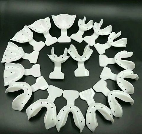 17 Pcs Dental Edentulous Jaw Impression Trays Old Aged Frame Cut Back 1 Set ► Photo 1/6