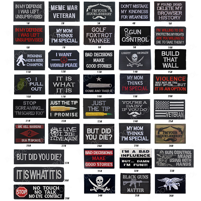3D Embroidery Patch Funny Words Military Patches Tactical Combat Appliques  Emblem Veteran Pirate Skull Embroidered Badges - Price history & Review, AliExpress Seller - INCOOL