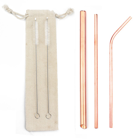 304 Stainless Steel Reusable Straws Set Large Wide 12mm Eco