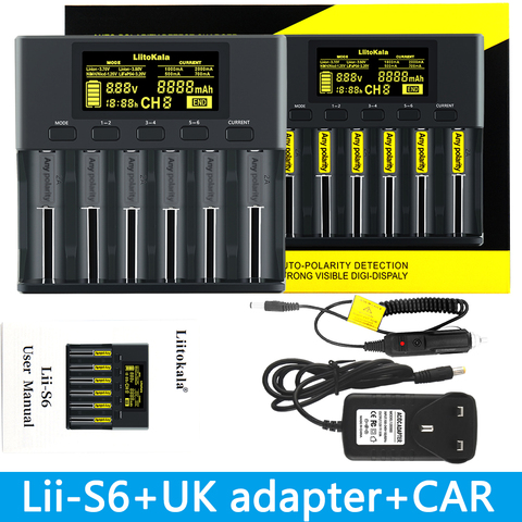 NEW LiitoKala Lii-S6 Battery charger 18650 Charger 6-Slot Auto-Polarity Detect For 18650 26650 21700 32650 AA AAA batteries ► Photo 1/6