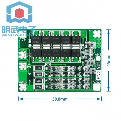 4S 40A Li-ion Lithium Battery 18650 Charger PCB BMS Protection Board with Balance For Drill Motor 14.8V 16.8V Lipo Cell ► Photo 1/2