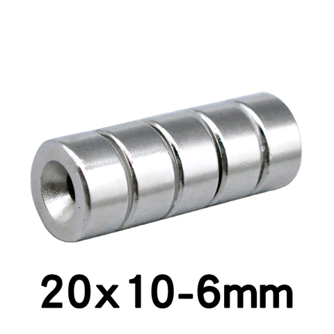 5/10/20pcs Strong Cylinder Rare Earth Countersunk Magnet 20x10 mm Hole 6mm Round Neodymium Magnetic Magnets N35 20*10-6mm ► Photo 1/4